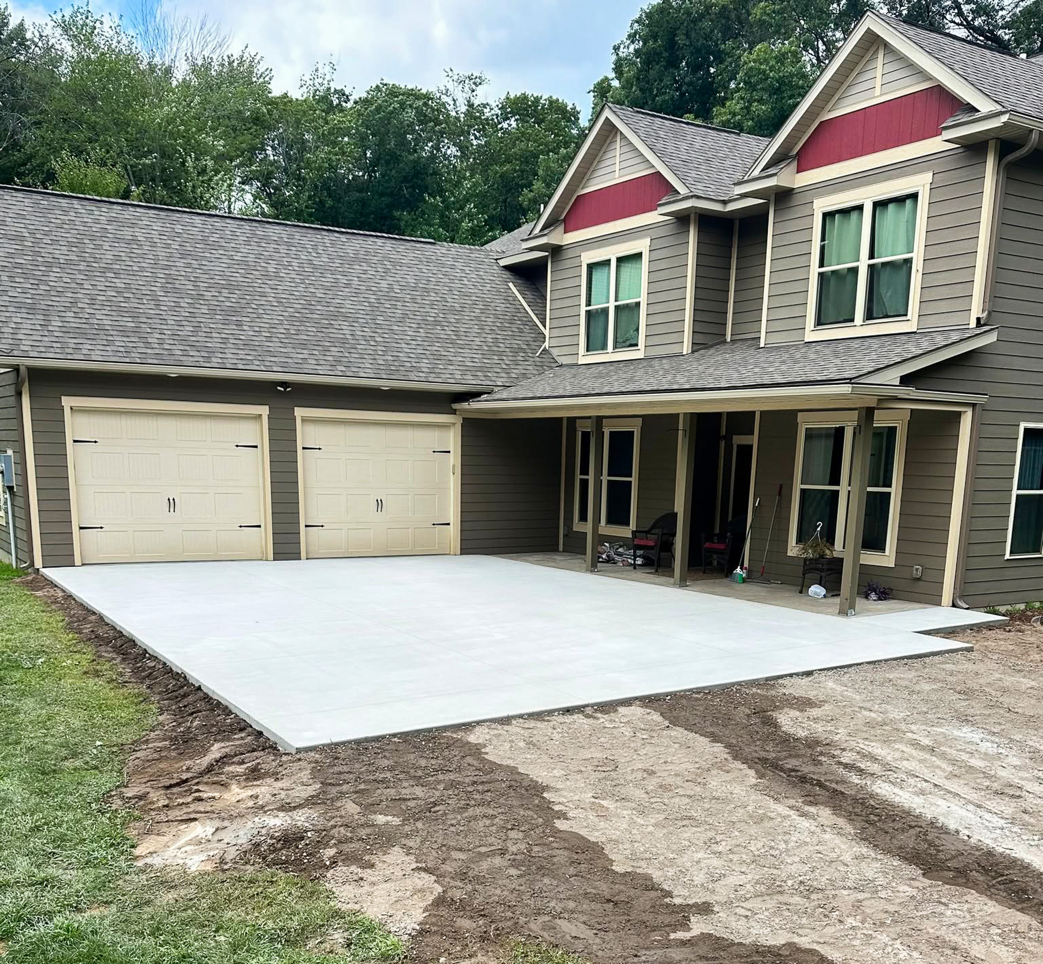 Residential concrete driveway pour in Blaine, MN by A&J Custom Concrete