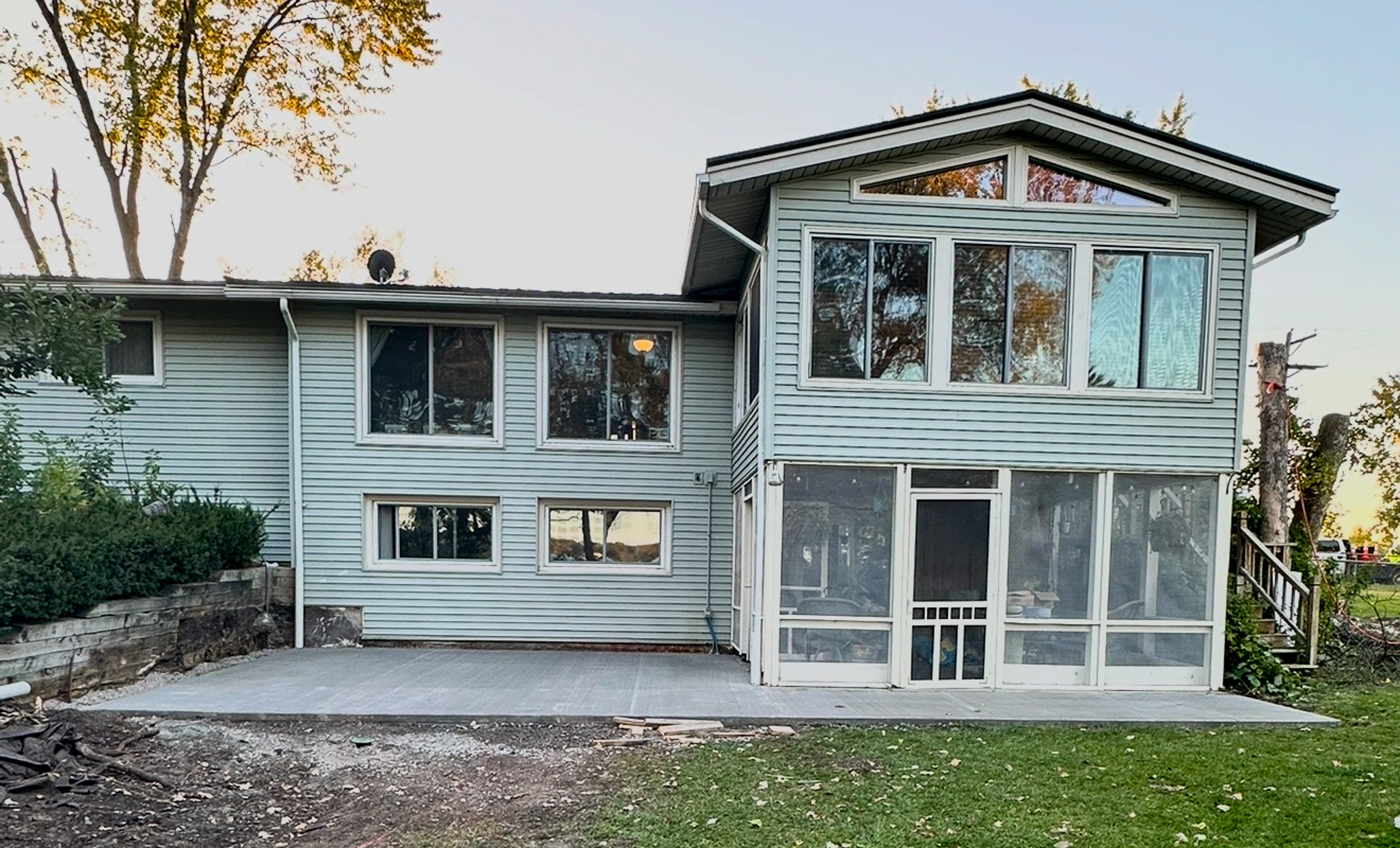 Walkout concrete patio installation by A&J Custom Concrete in Ham Lake, MN